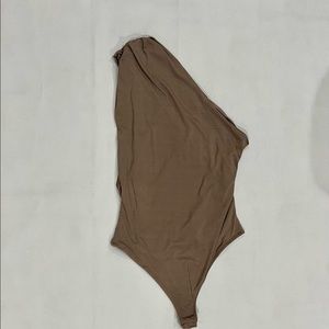 One shoulder knit bodysuit